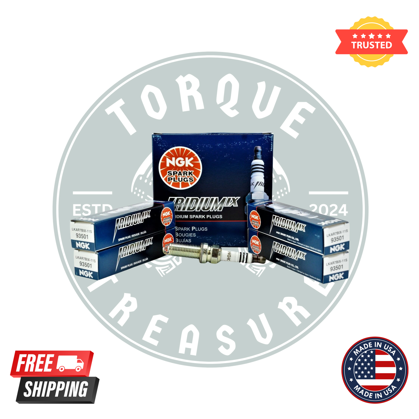 Pack of 4 – NGK 93501 Laser Iridium Spark Plugs (IFR5E11) | OEM Performance for Honda, Acura, Subaru, Lexus