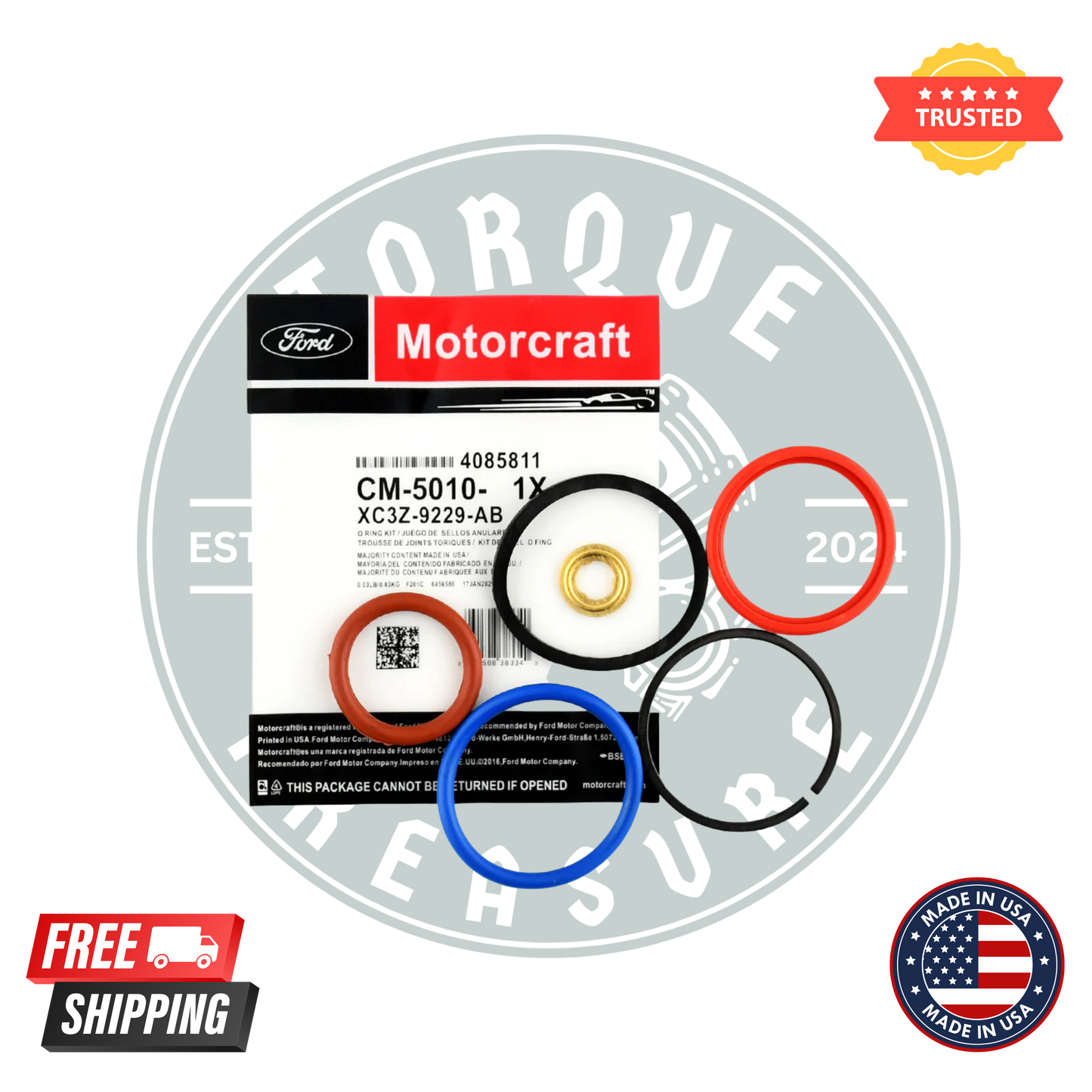 Pack of 8 – Motorcraft CM5010 Fuel Injectors | OEM Multi-Port Injectors | Fits Ford F-150, E-Series, Expedition, Lincoln | 5.4L / 6.8L V8 & V10