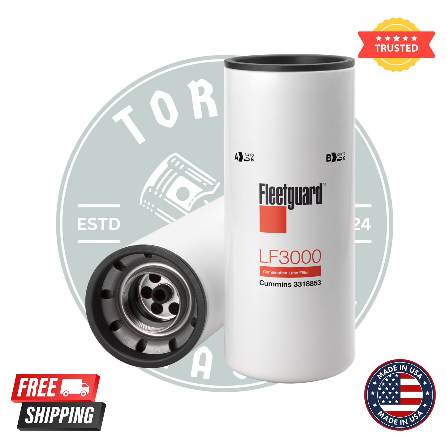 Fleetguard Lube Filter LF3000 Fuel Oil OEM Fleet Guard OEM Pack of 6