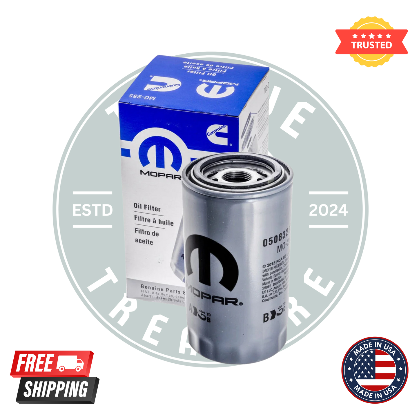 Mopar 6.7/5.9 Cummins 5083285aa Oil filter for 1989-2024 Dodge RAM
