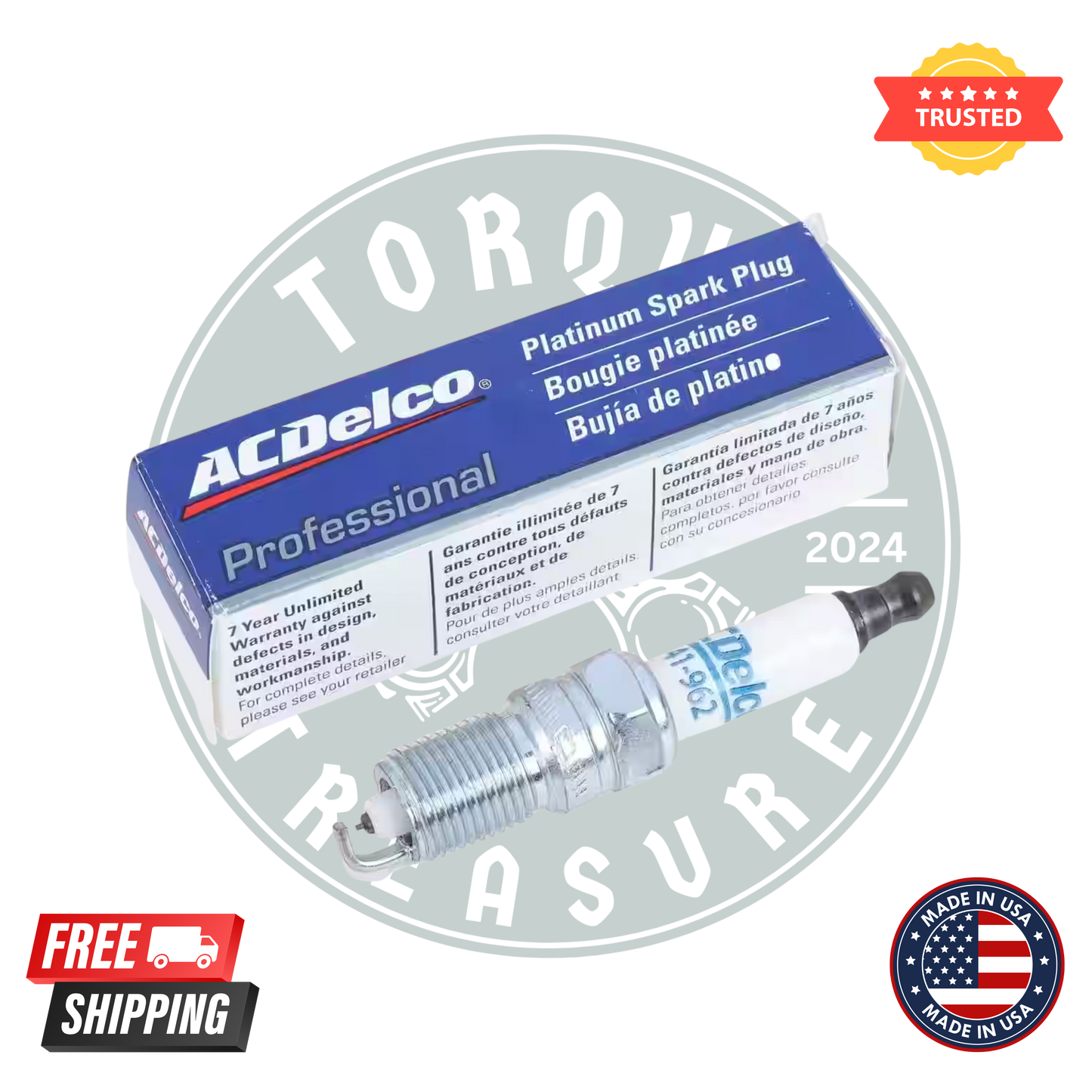 ACDelco 41-962 Professional Iridium Spark Plugs – Pack of 8 for GM V8 Engines
