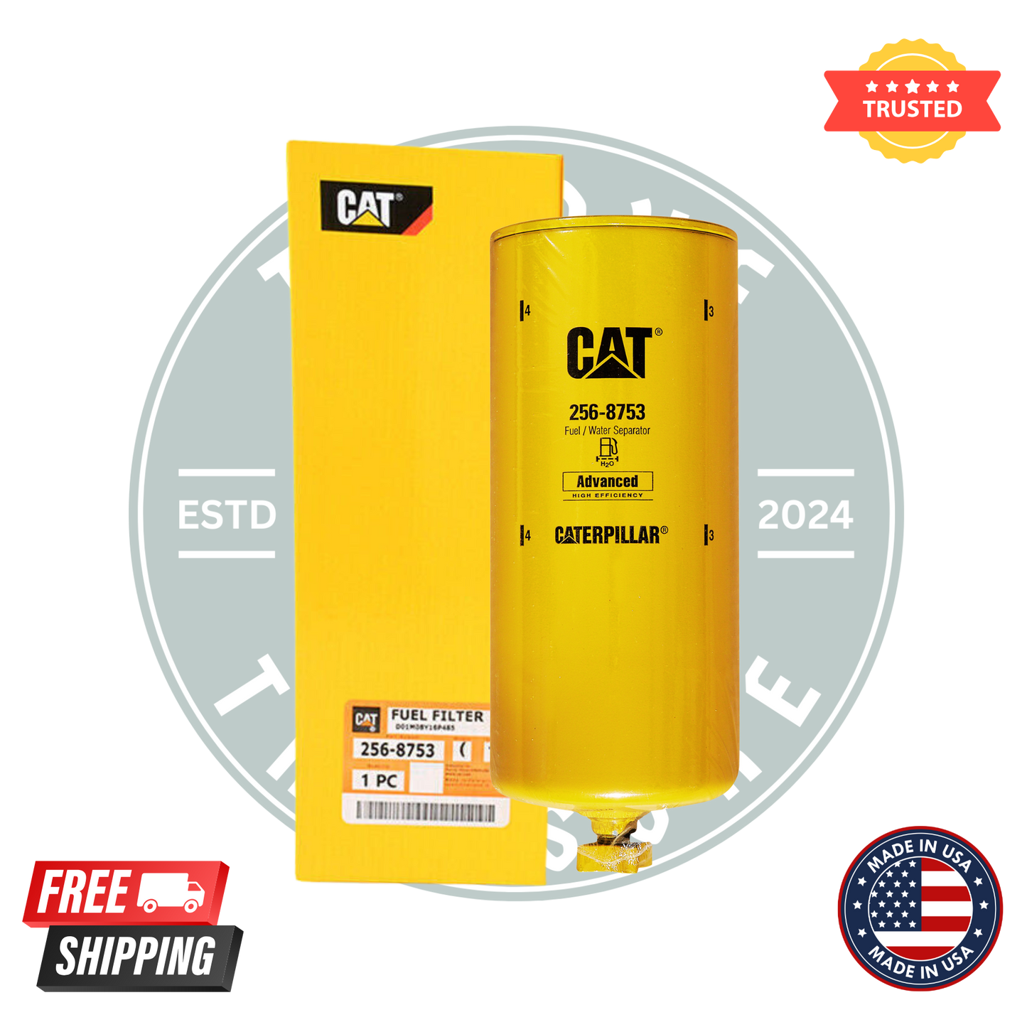 Caterpillar 256-8753 Fuel Filter – Genuine OEM Replacement for CAT Heavy Equipment Diesel Engines