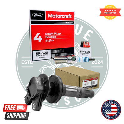 Motorcraft DG520 Ignition Coils & SP520 Spark Plugs – Set of 6 | OEM Ford Replacement