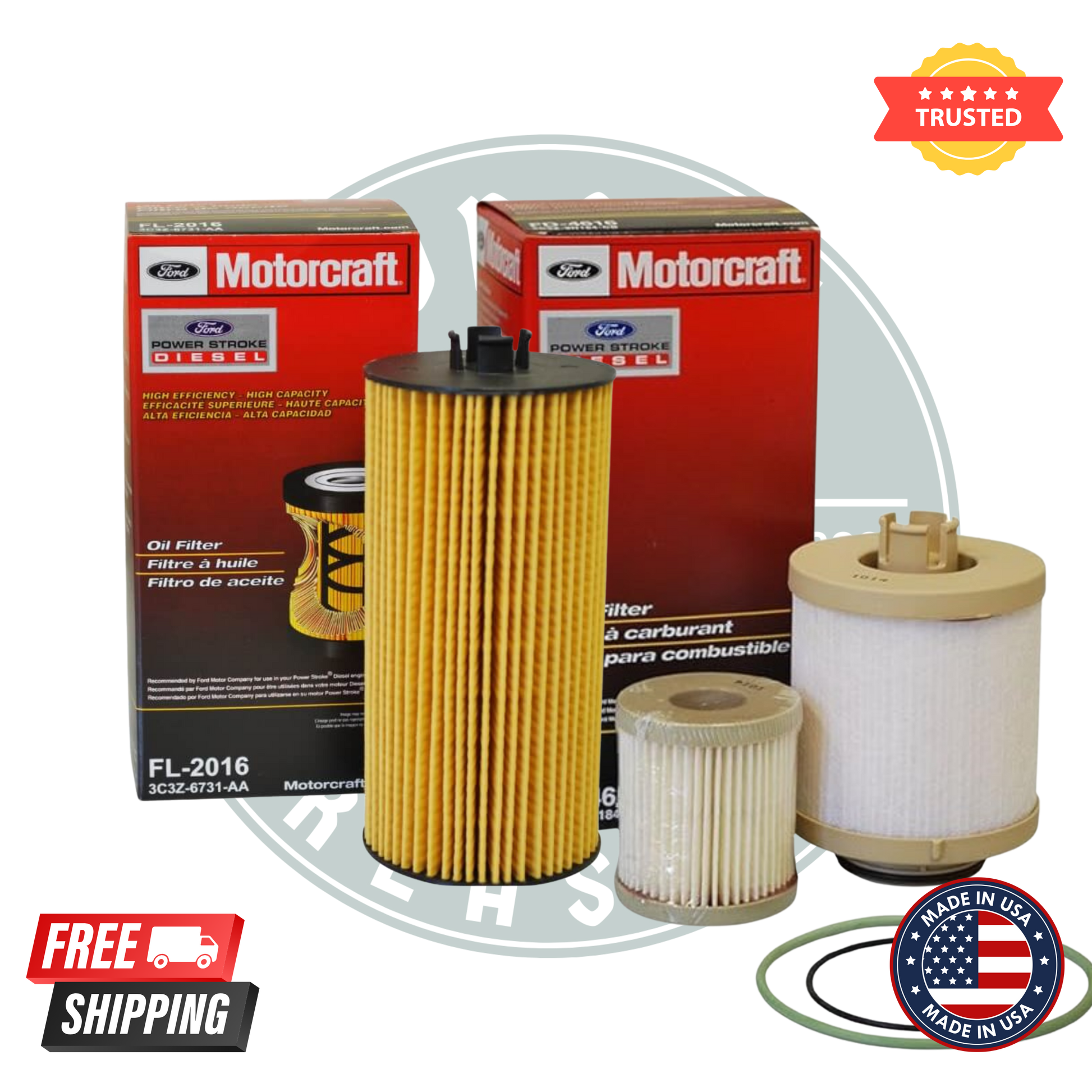 Motorcraft FL2016 Oil Filter & FD4616 Fuel Filter Set – Genuine Ford OEM Powerstroke Diesel Filters