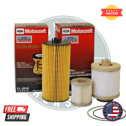 Motorcraft FL2016 Oil Filter & FD4616 Fuel Filter Set – Genuine Ford OEM Powerstroke Diesel Filters