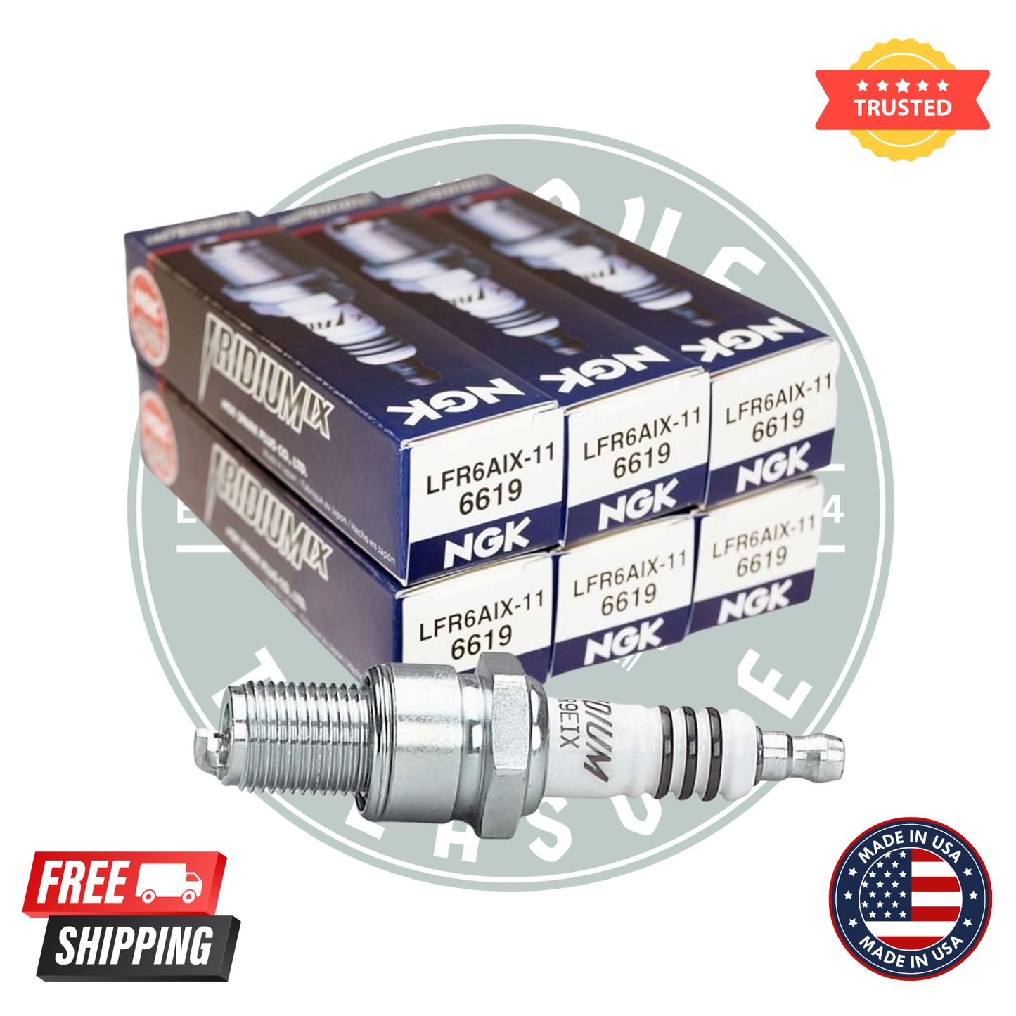 NGK LFR6AIX-11 6619 Iridium IX Spark Plugs – Pack of 6 | OEM Replacement