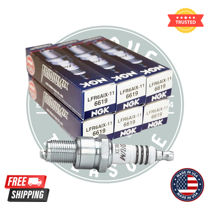 NGK LFR6AIX-11 6619 Iridium IX Spark Plugs – Pack of 6 | OEM Replacement
