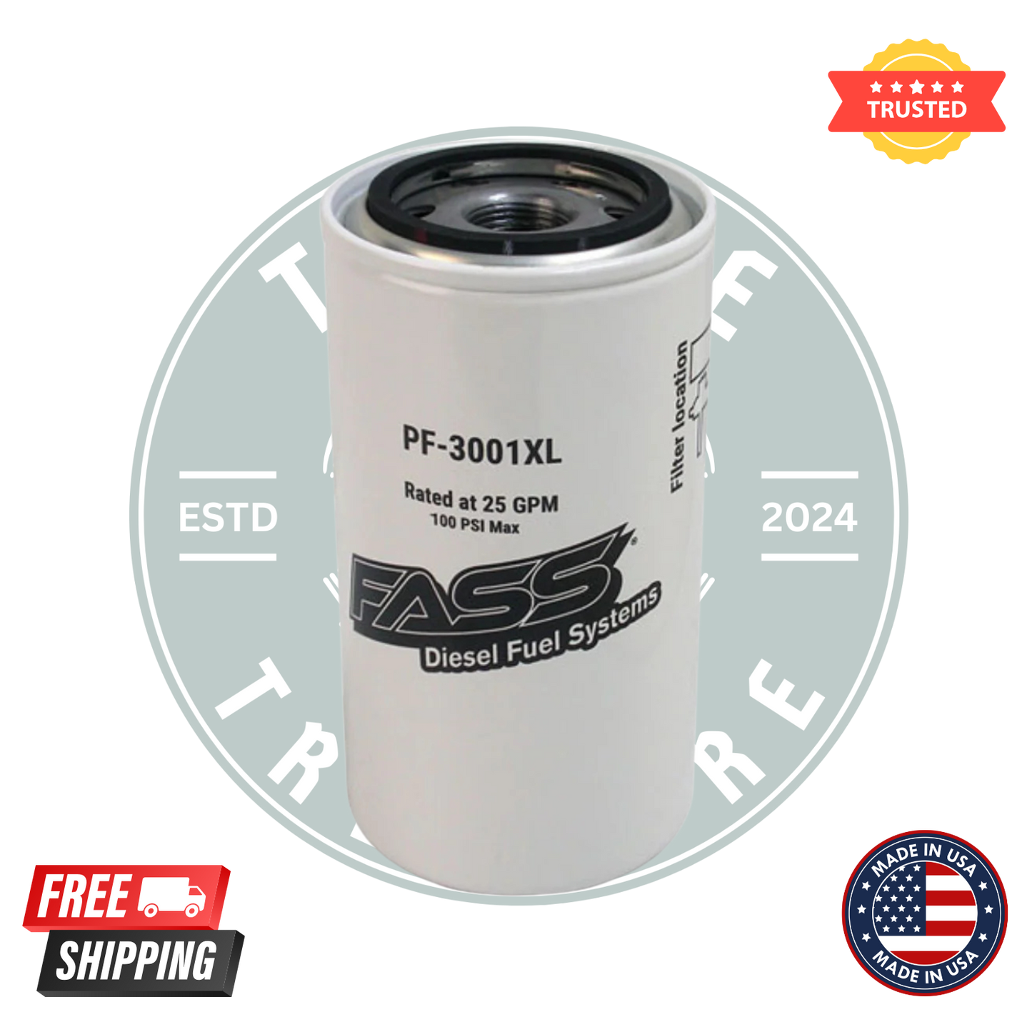 FASS PF-3001XL Fuel Particulate Filters – Pack of 2 | XL Series Diesel Replacement