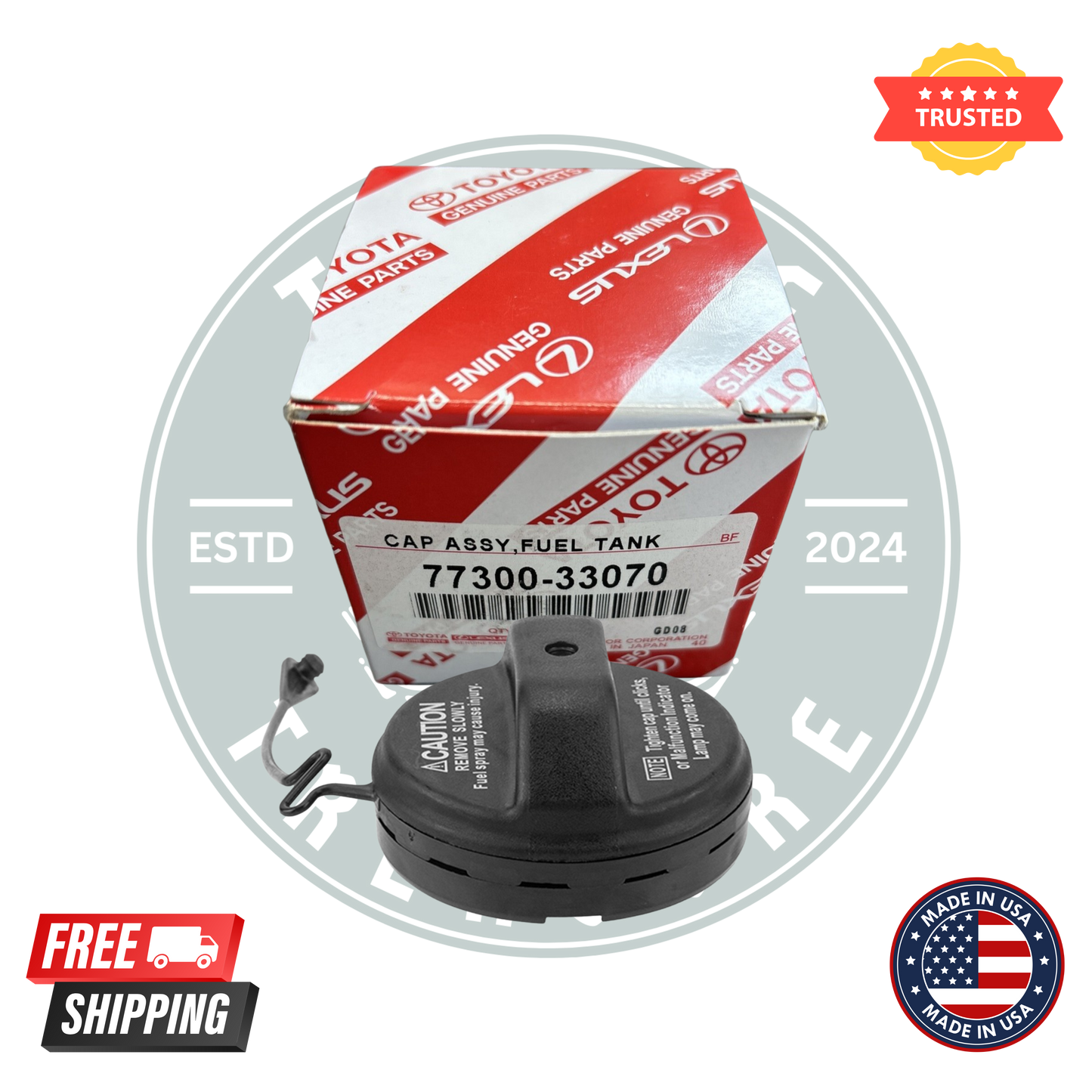 Toyota 77300-33070 Fuel Tank Cap – Gas Cap with Tether