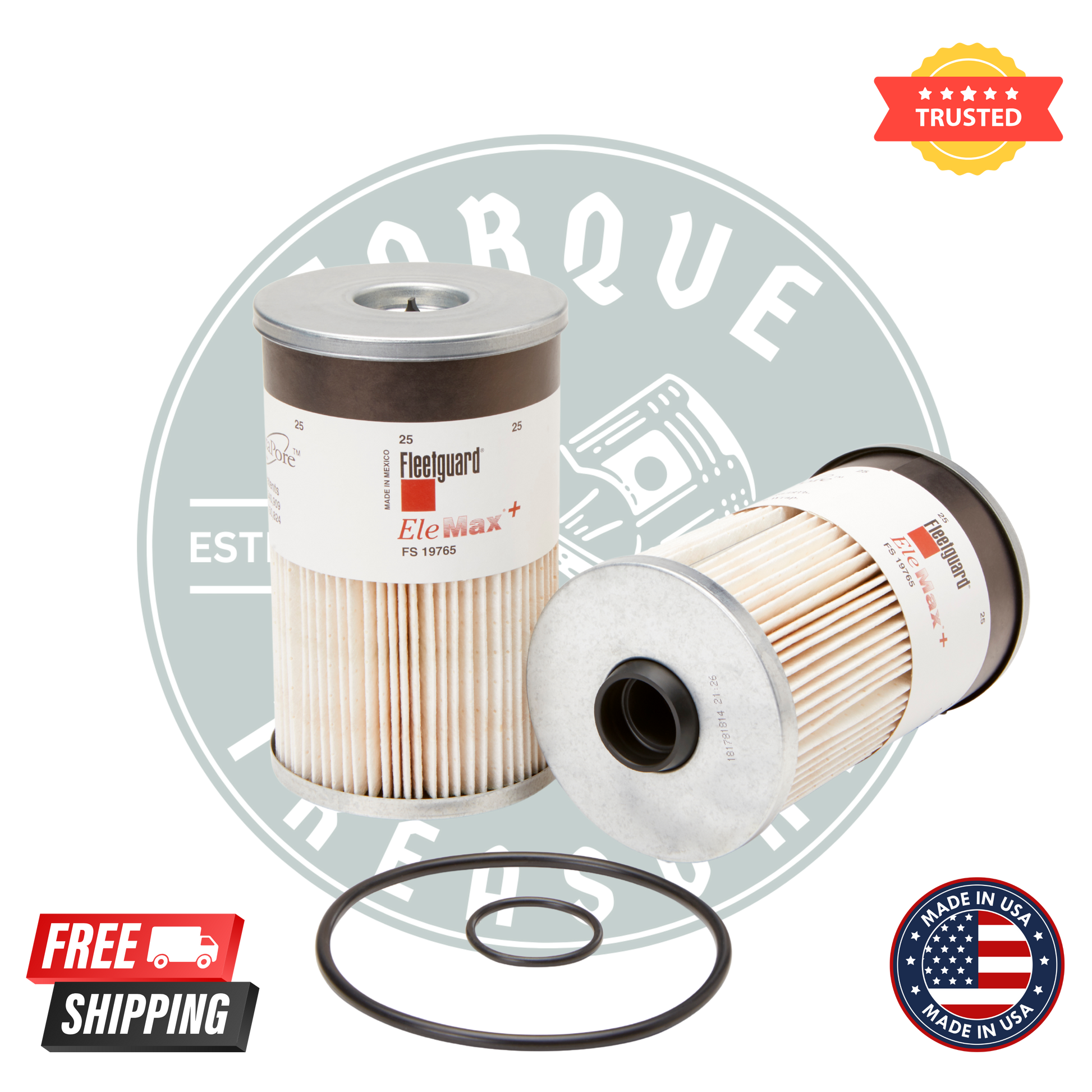 Fleetguard FS19765 Fuel/Water Separator Filter – Pack of 6 – Torque ...